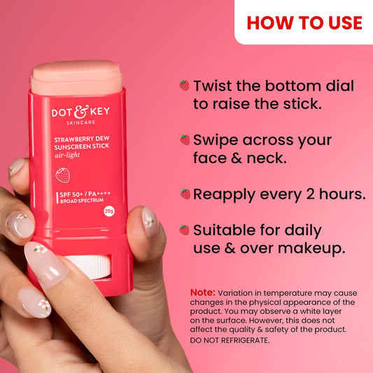 Dot & Key Strawberry Dew SPF 50 Sunscreen Stick - 20 gm