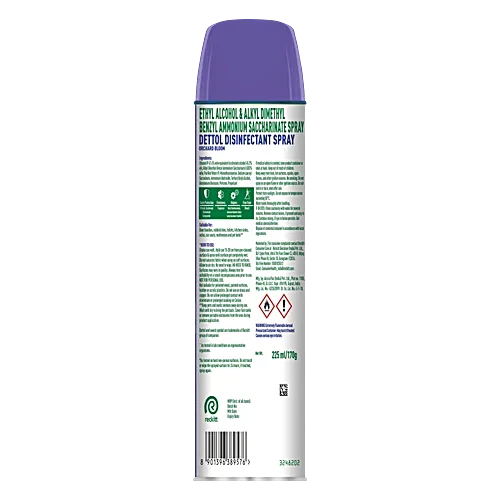 Dettol Multi-Surface Disinfectant Spray - Orchard Bloom, 24 Hours Antibacterial Protection, 225 ml