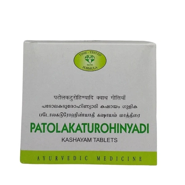 AVN AYURVEDA PATOLAKATUROHINYADI KASHAYAM TABLETS – 120 NOS For jaundice, psoriasis, allergic dermatitis