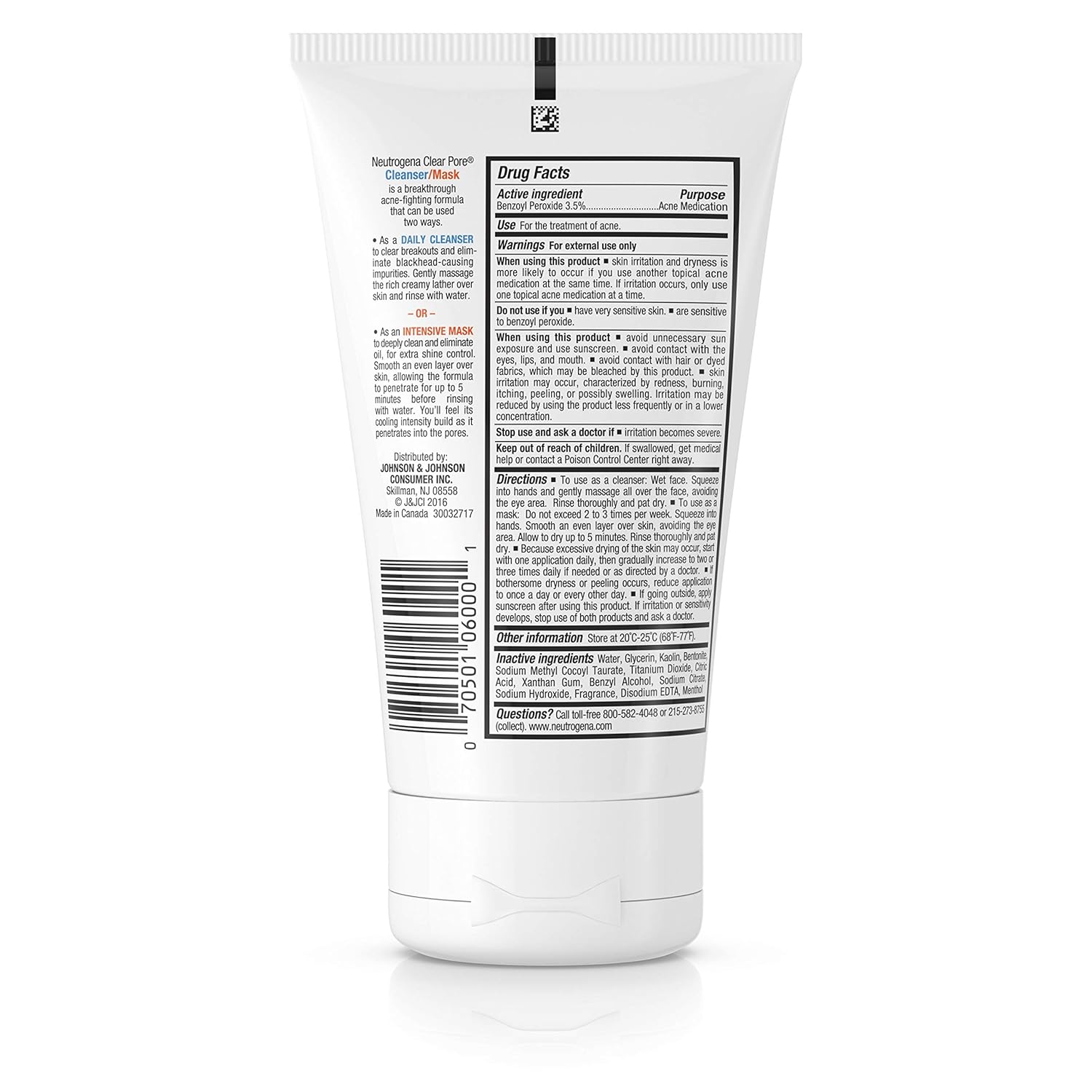Neutrogena Clear Pore Cleanser Mask - 125 ml