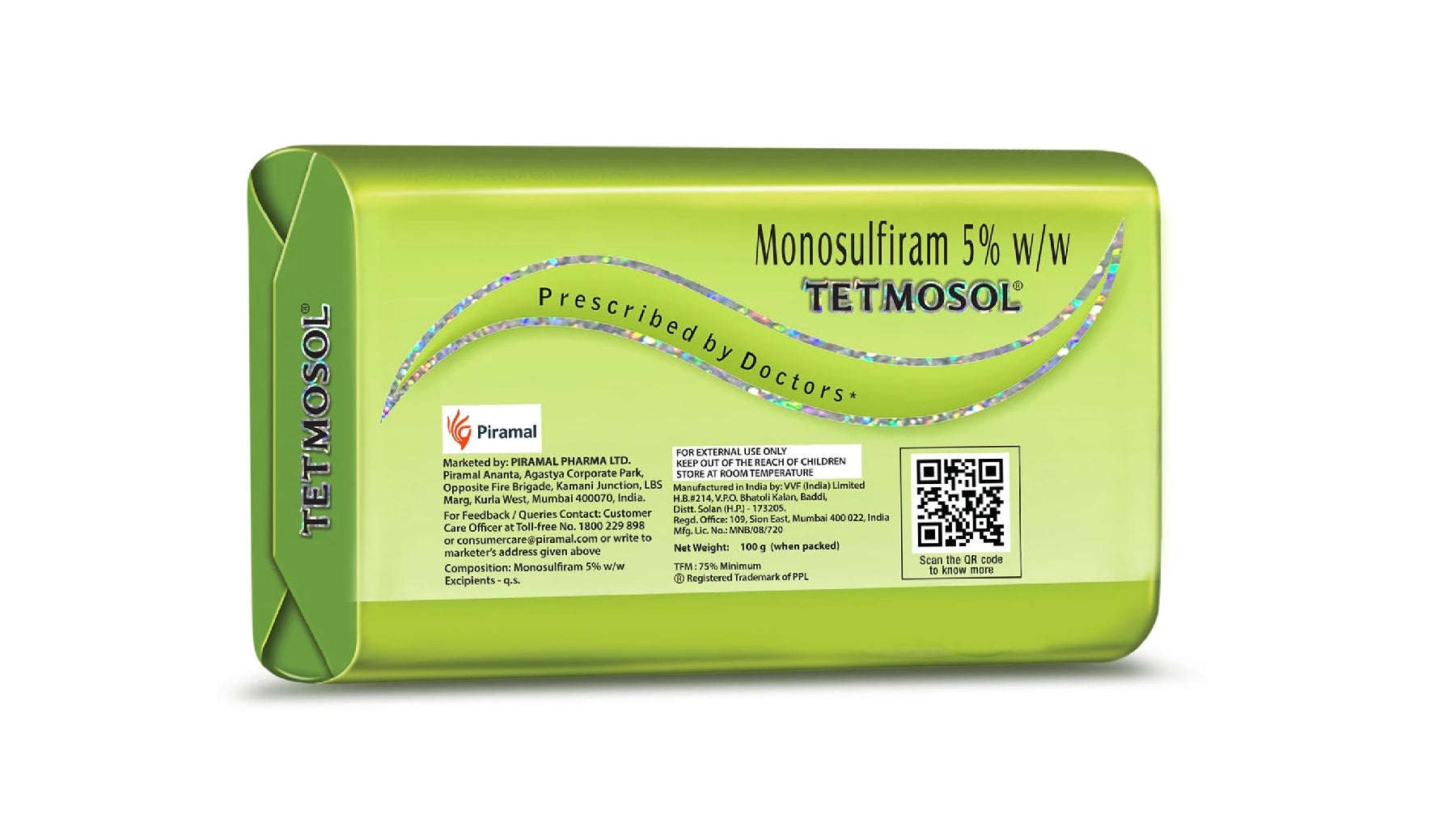 Tetmosol Medicated Soap with 5% Monosulfiram for Skin Infections | 100 gm