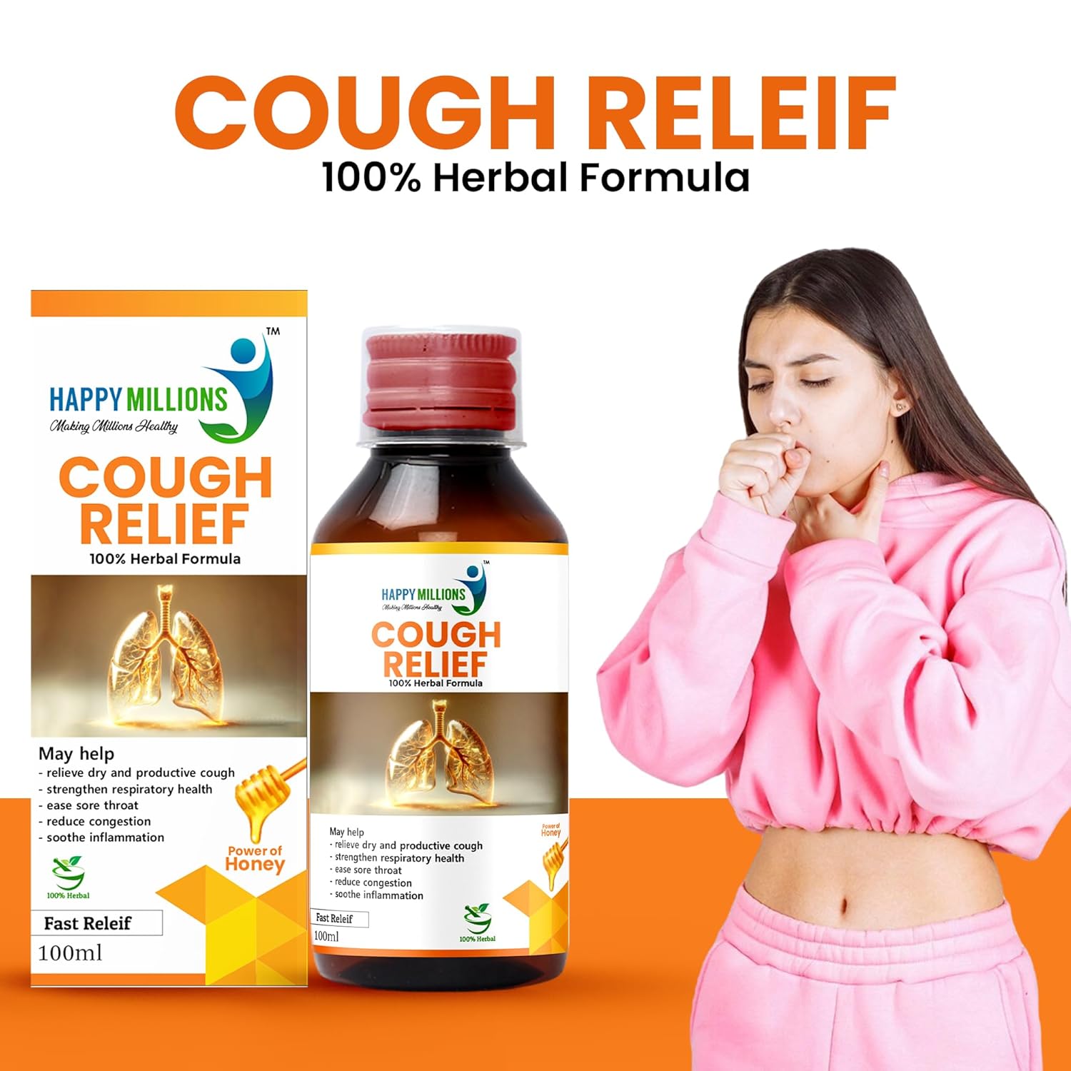 HappyMillions Cough Relief Syrup - 100 ml