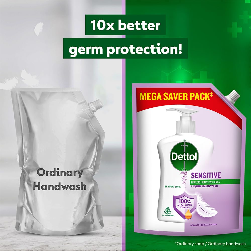 Dettol Liquid Hand wash, Sensitive, 1350ml