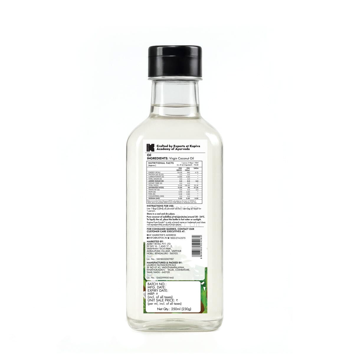 Kapiva Ayurveda Kerala Virgin Coconut Oil - 250 ml