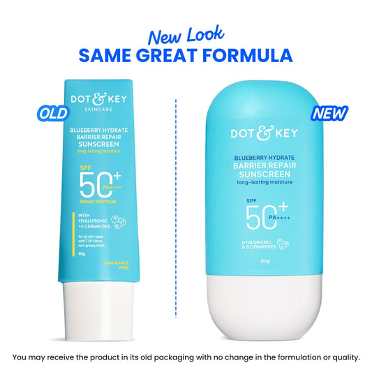 Dot & Key Blueberry Hydrating Barrier Repair Face Sunscreen SPF 50+,PA++++ With Hyaluronic & 5 Ceramides - 50 gm