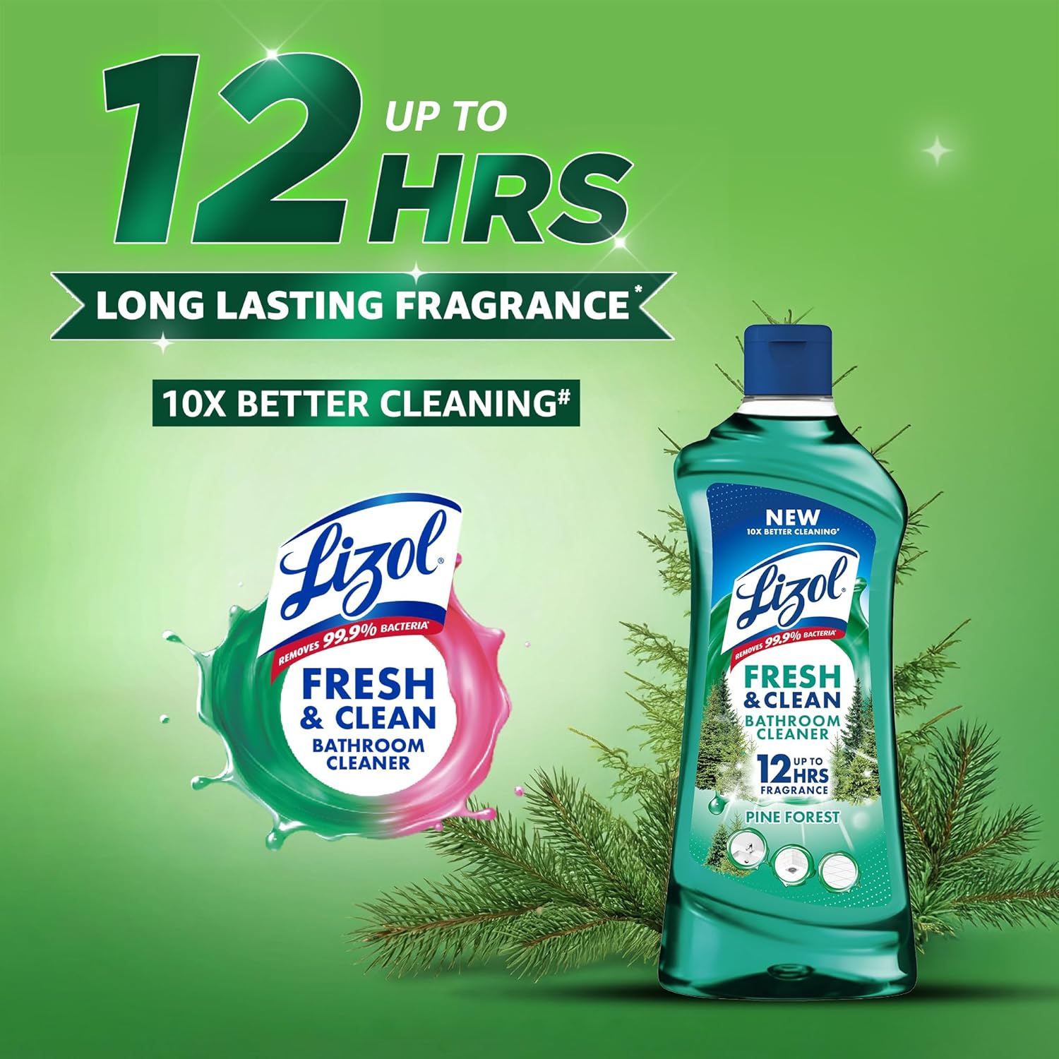 Lizol Fresh & Clean Bathroom Cleaner | Pine | 1L