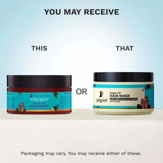 Pilgrim Korean Argan Oil Hair Mask For Dry & Frizzy Hair With White Lotus And Camellia - 200 gm