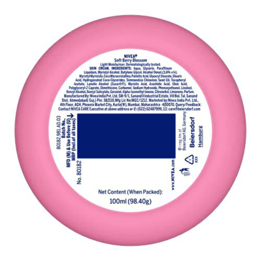 Nivea Soft Light Moisturizer Cream Berry Blossom - 100 ml