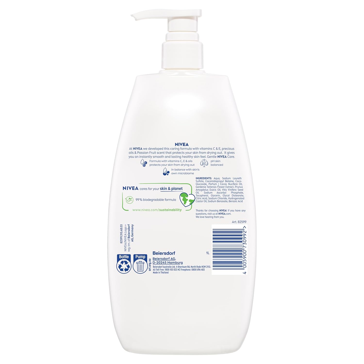 Nivea Passion Fruit & Monoi Oil Shower Gel - 1 L