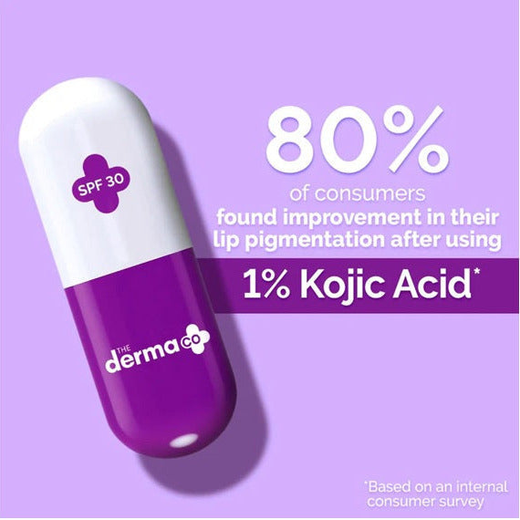 The Derma Co 1% Kojic Acid Lip Balm I With Alpha Arbutin & Hyaluronic Acid I SPF 30 PA++ 4.5 gm