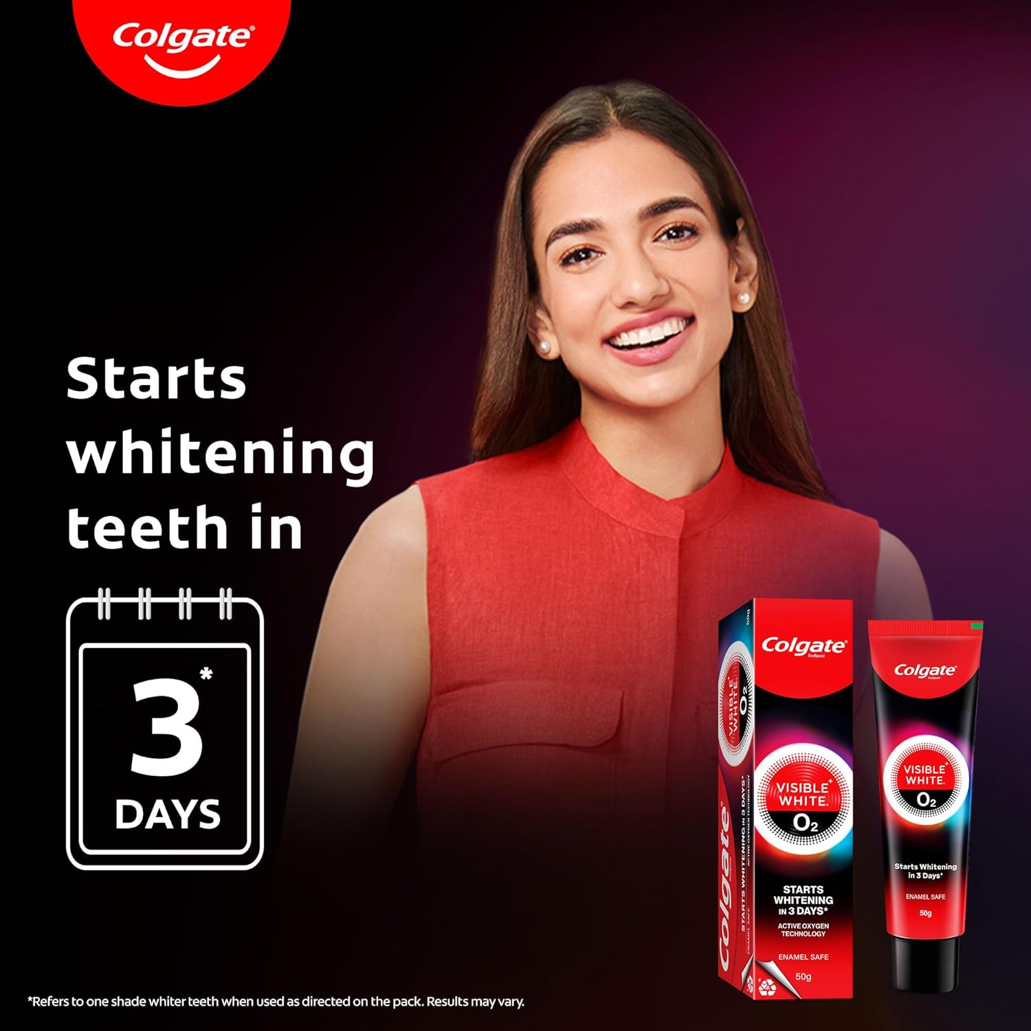Colgate Visible White O2, Teeth Whitening Toothpaste (50g)