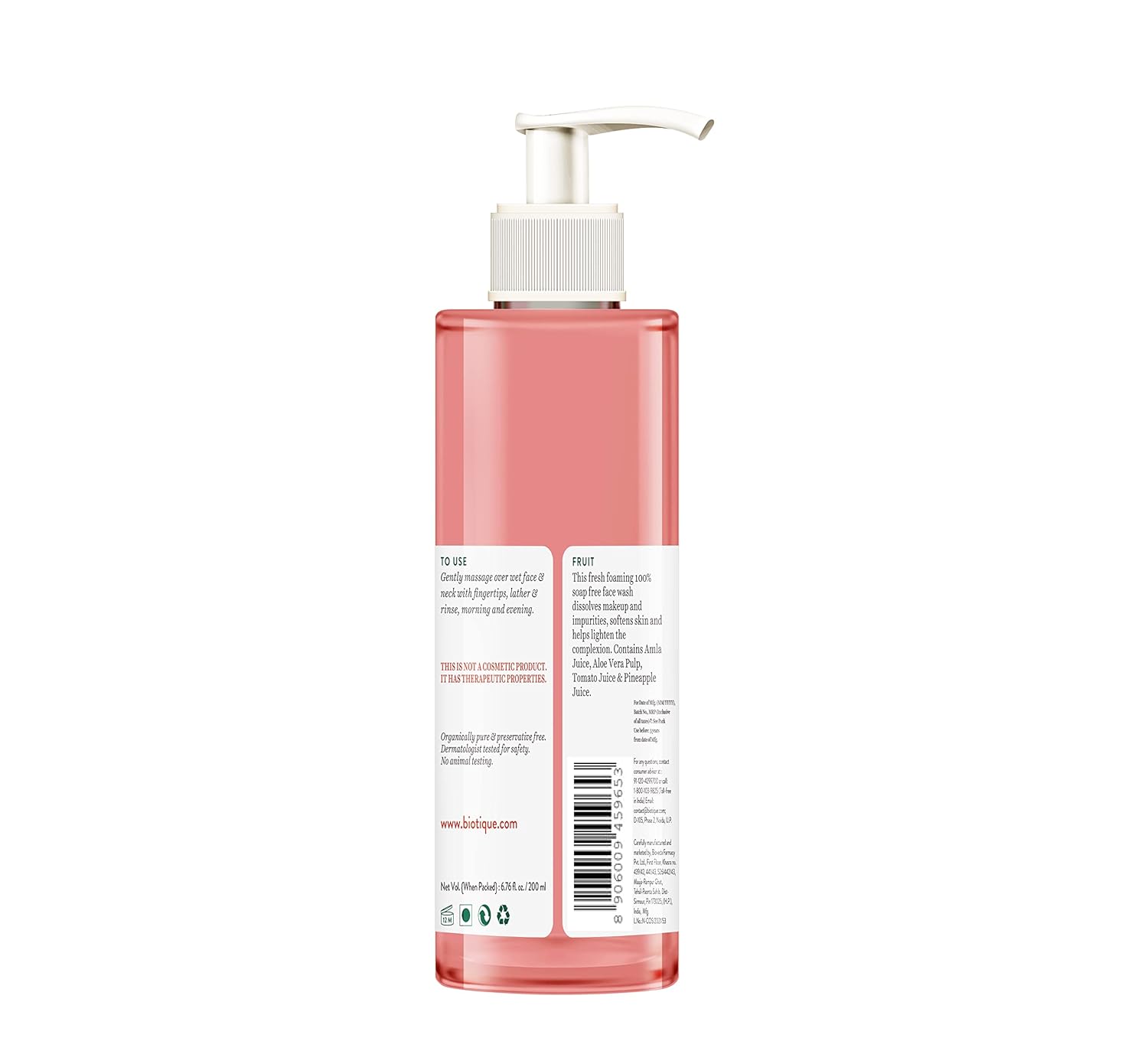 Biotique Advanced Ayurveda Fruit Brightening Face Wash - 200 ml