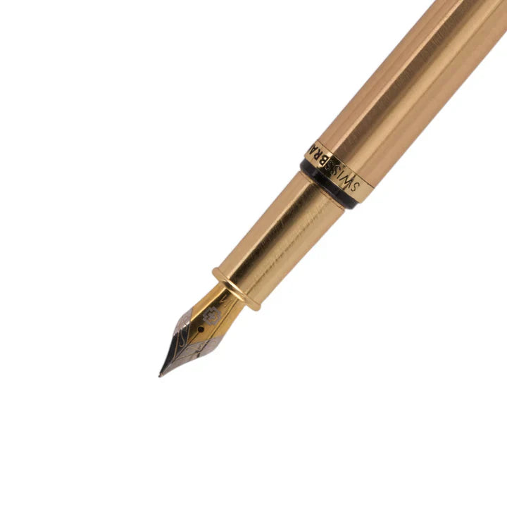 SWISSBRAND Opulent 2520 High-gloss gold lacquer Fountain Pen with gold trim