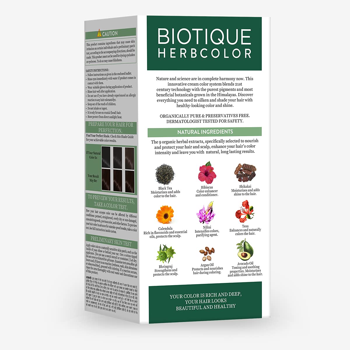 Biotique Herbcolor Conditioning Hair Colour l Ammonia Free Hair Color l 9 Organic Herbal Extracts l Natural and Healthy Shine l 50g + 110ml| Brown 4N