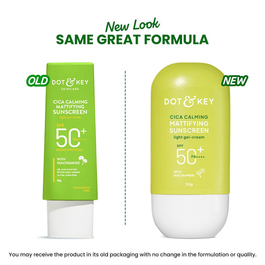 Dot & Key CICA Calming Mattifying Sunscreen SPF 50 For Oily Acne Prone & Sensitive Skin - 50 gm