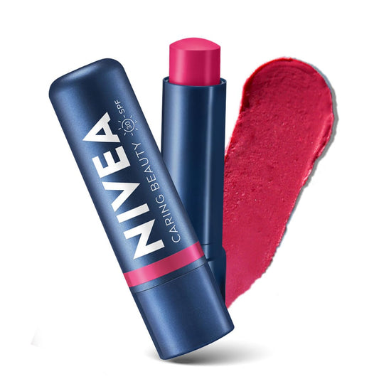 Nivea Lip Caring Beauty Red Lip Balm With SPF 30 - Pink - 4.8 gm