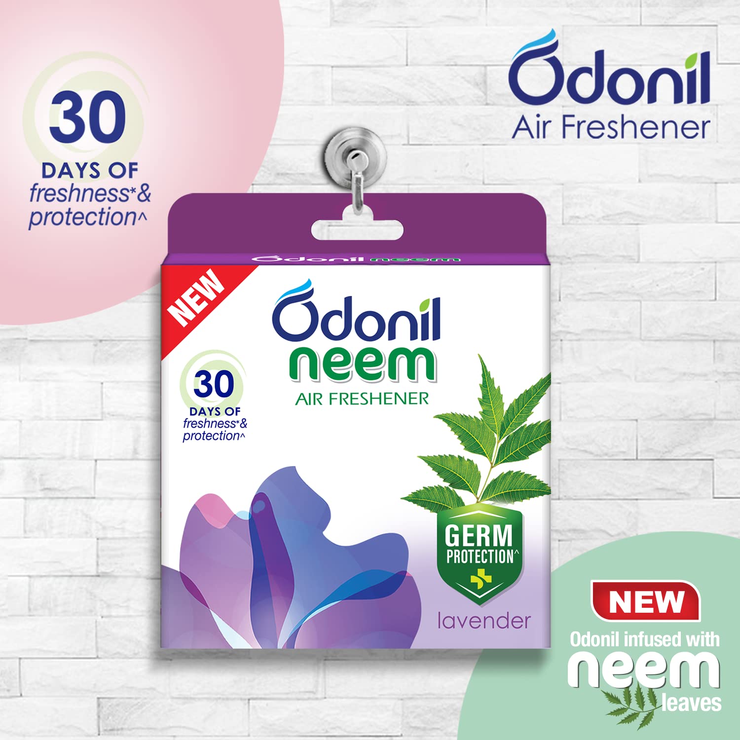 Odonil Bathroom Air Freshener Neem Mixed Fragrances Blocks 192g (48g, Pack of 4)