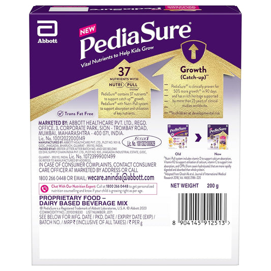 Pediasure Health and Nutrition Drink Powder Kesar Badam for Kids Growth - 200gm