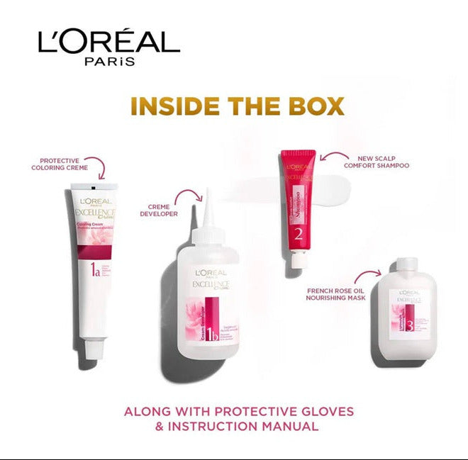 LOreal Paris Excellence Creme Hair Color  3 Dark Brown 72ml+100gm