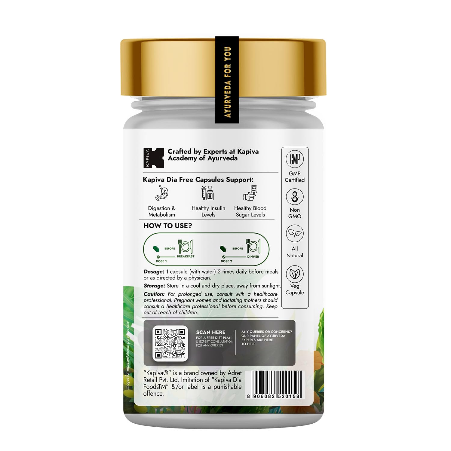 Kapiva Ayurveda Dia Free Capsules - 60 caps