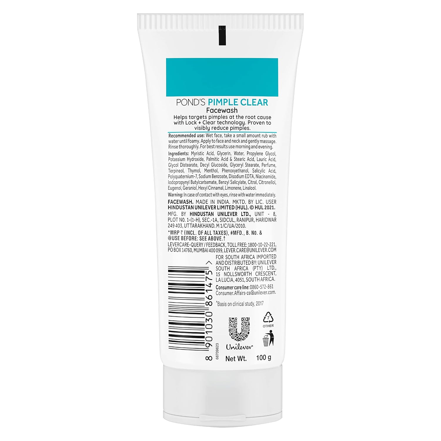 Ponds Pimple Clear Face Wash - 100 gm