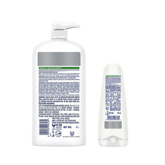 Dove Hair Fall Rescue Shampoo & Conditioner - Combo - 1L + 175ml