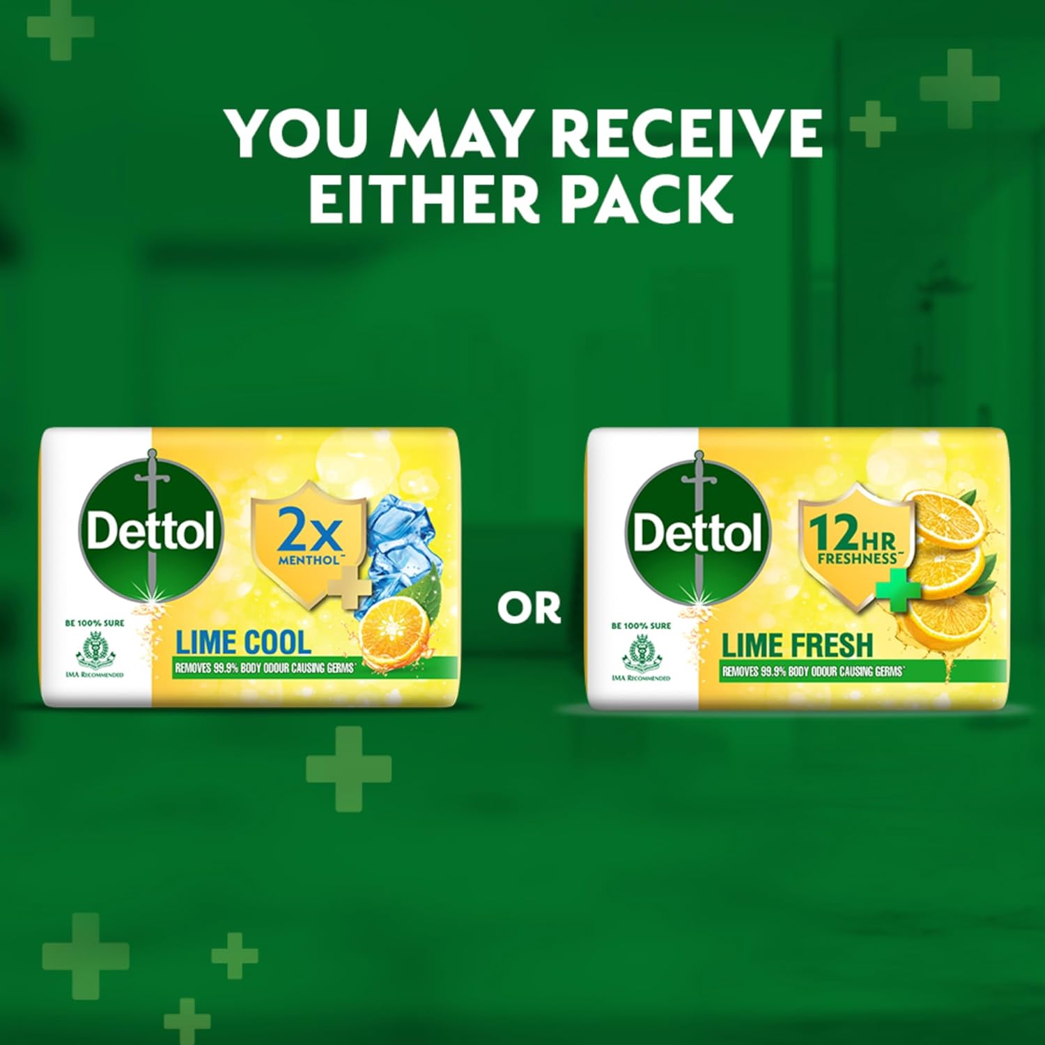 Dettol Lime Fresh (Lime Cool) Bathing Soap Bar with 12hr Freshness (600gm) |Long Lasting Freshness, 150gm Pack of 4