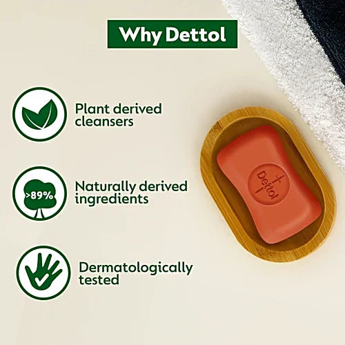Dettol Original Bathing Soap Bar With 12 HR protective shield, 100 g