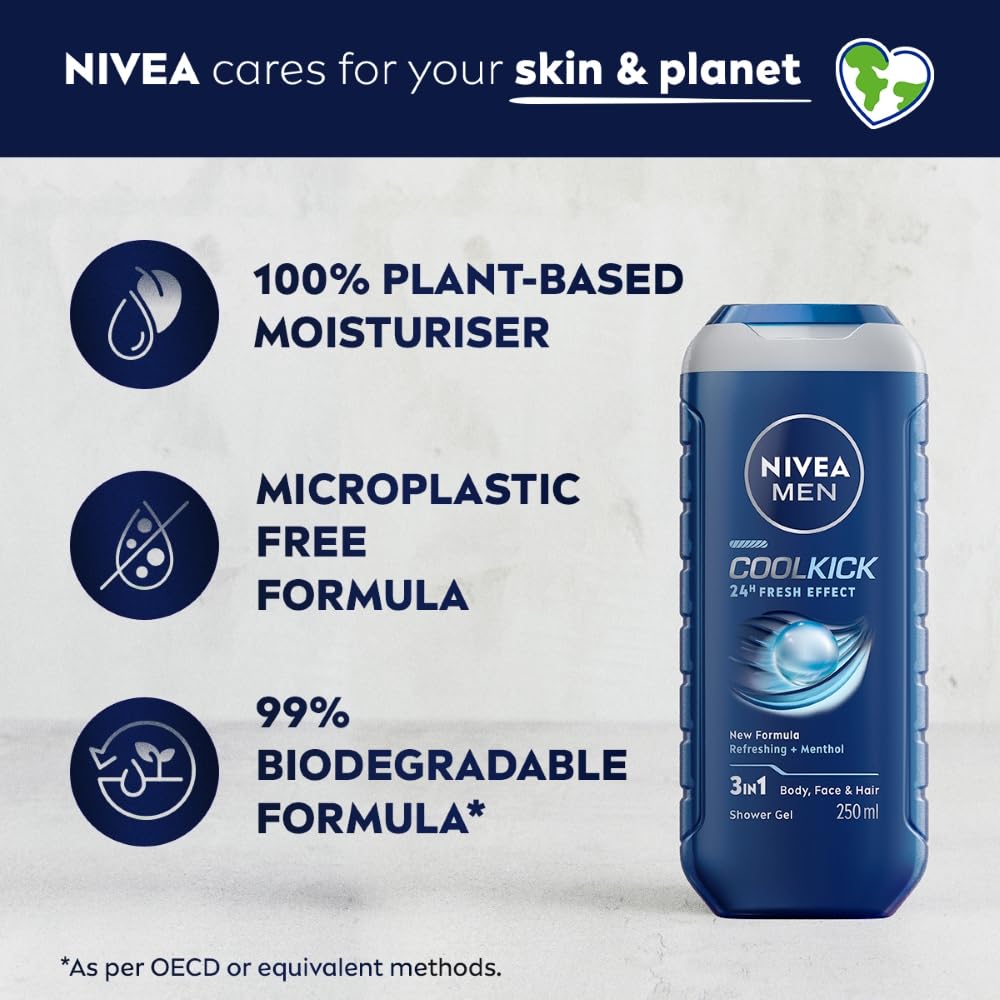 Nivea Men  Cool Kick Shower Gel - 250 ml