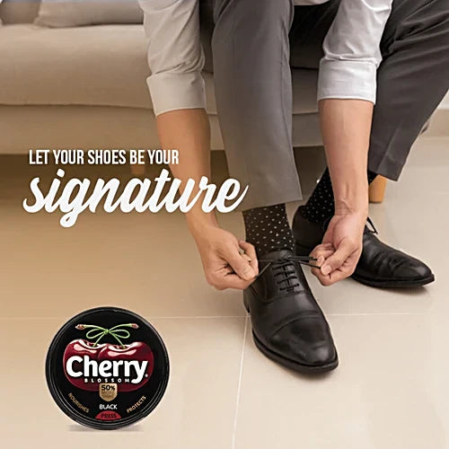 Cherry Blossom Black Wax Shoe Polish, 15 g