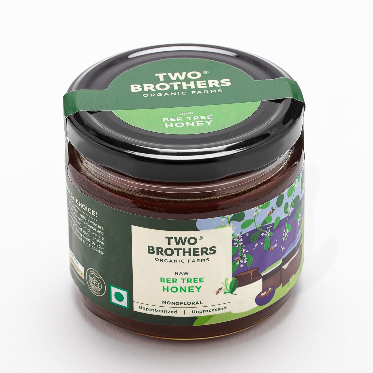 Two Brothers Organic Farms Indian Ber Tree Raw Honey-Mono Floral - 350 gm