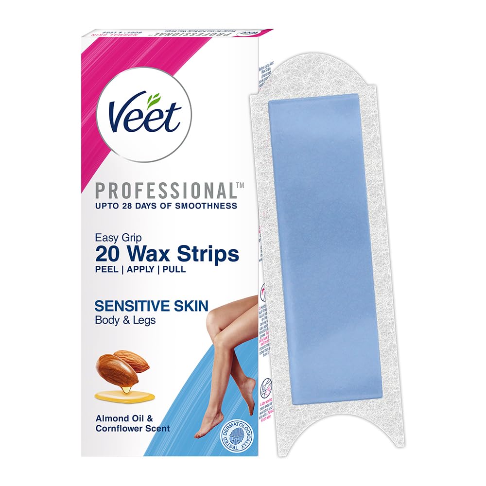 Veet Full Body Waxing Strips Kit for Sensitive Skin,20s