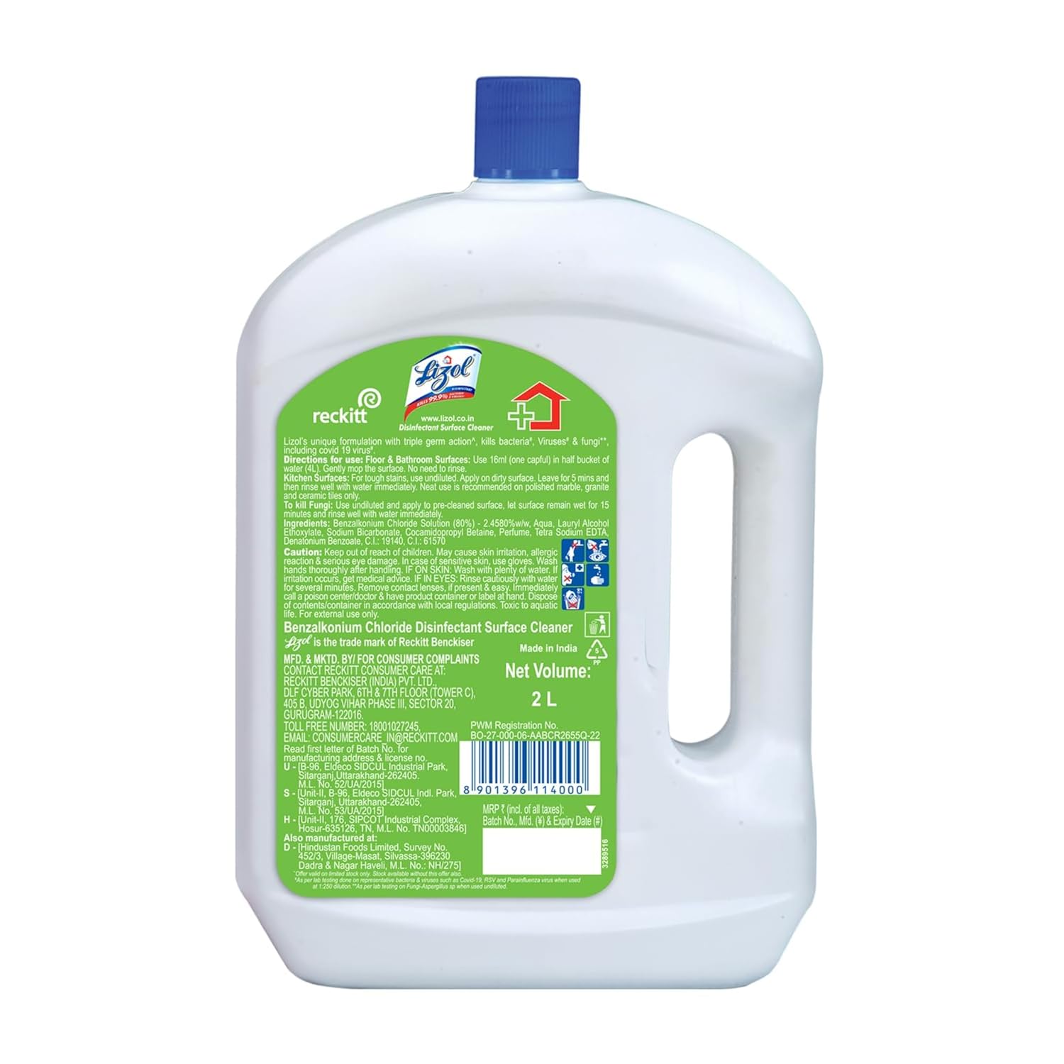 Lizol Disinfectant Surface & Floor Cleaner Liquid, Pine - 2 Litre