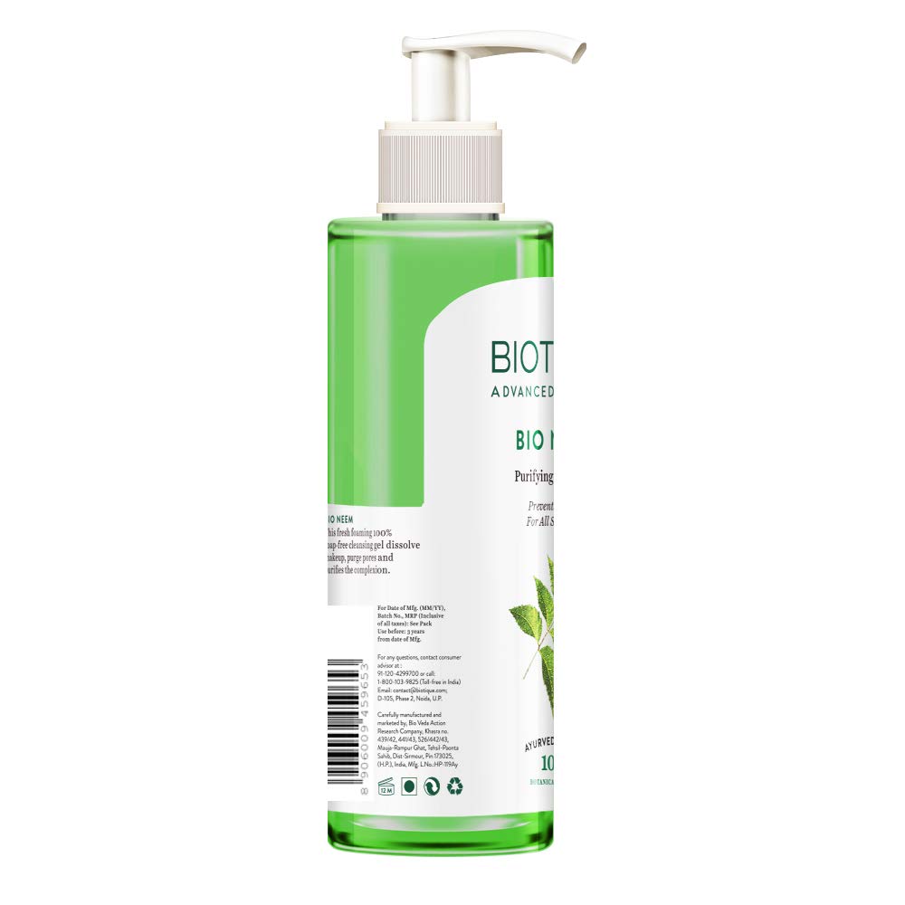 Biotique Fresh Neem Pimple Control Face Wash| Ayurvedic and Organically Pure| 200 ml
