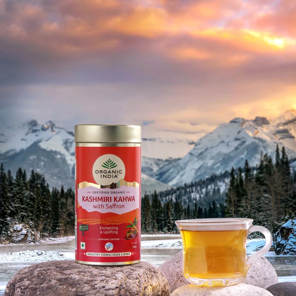 Organic India Kashmiri Kahwa with Saffron - 100 gm Tin