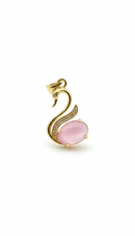 Crystal-Encrusted Graceful Swan Statement Pendant