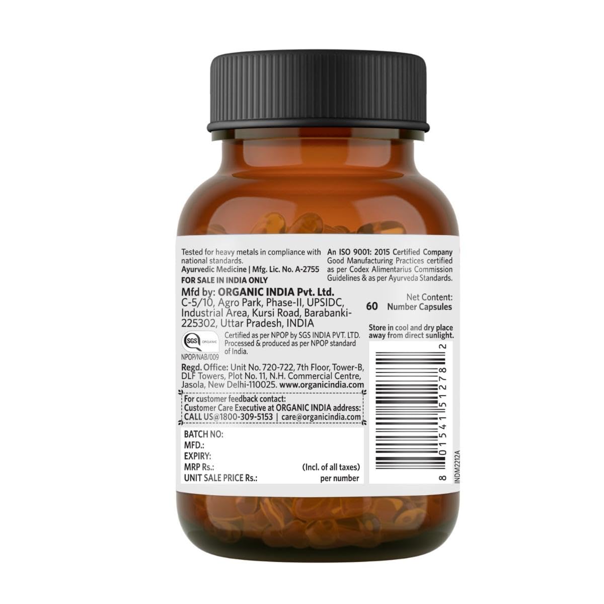 Organic India Cinnamon - 60 Veg Capsules