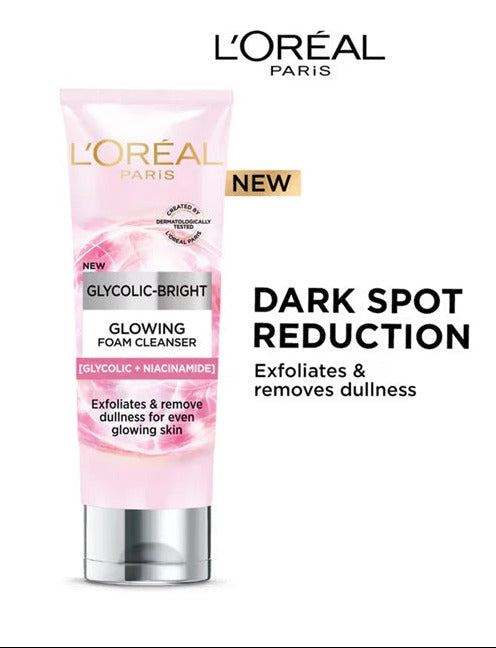 LOreal Paris Glycolic Acid Glowing And Protecting CSMS (Cleanser, Serum, Moisturizer, Sunscreen) Regime Kit - kit