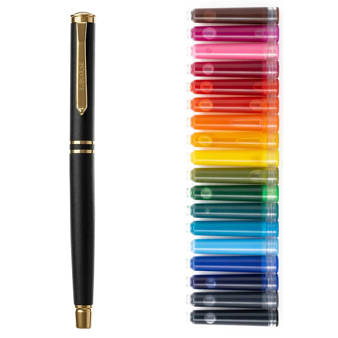 Submarine LUMEN 18 Fountain Pen Set 18 Ink Shades Premium Pen