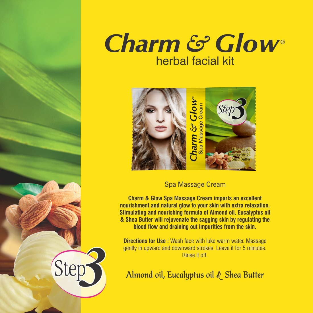 CHARM & GLOW Herbal 5 Step Facial Kit for Women & Men