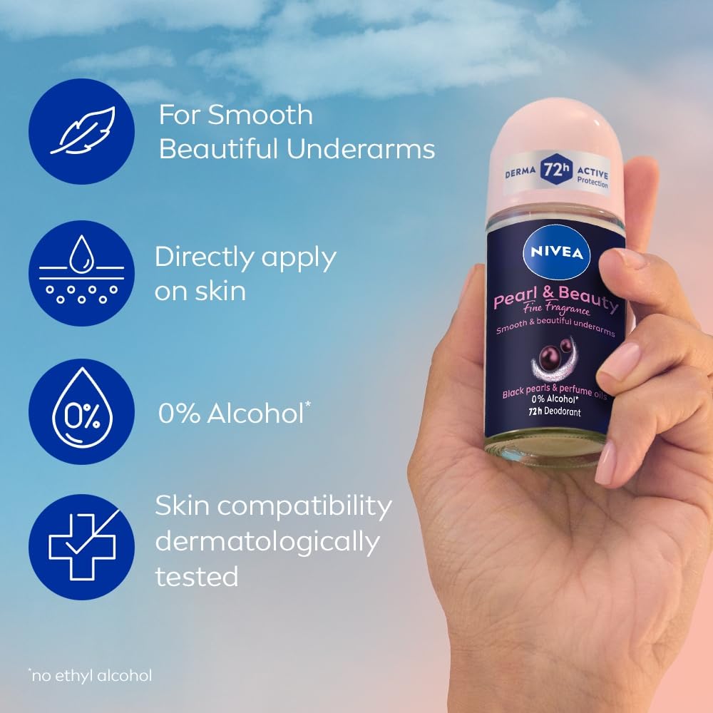 Nivea Deodorant Roll On Pearl & Beauty Fine Fragrance For Women - 50 ml