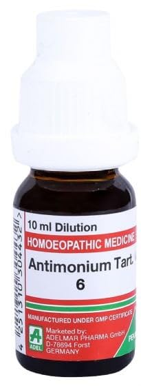Adel Homeopathy Antimonium Tart Dilution - 6 CH - 10 ml