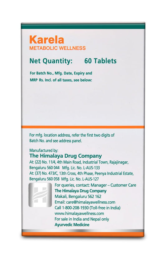 5 X Himalaya Karela Tabs – 300 Tabs (Pack of 60 Tabs) For improving the digestive process, weight management, blood sugar level