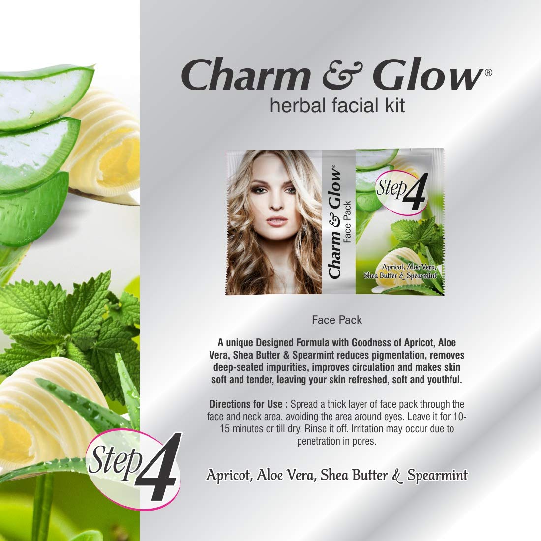 CHARM & GLOW Herbal 5 Step Facial Kit for Women & Men