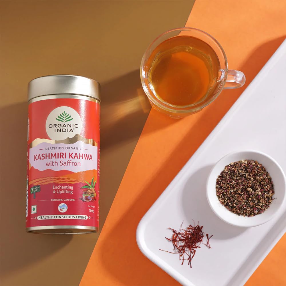Organic India Kashmiri Kahwa with Saffron - 100 gm Tin