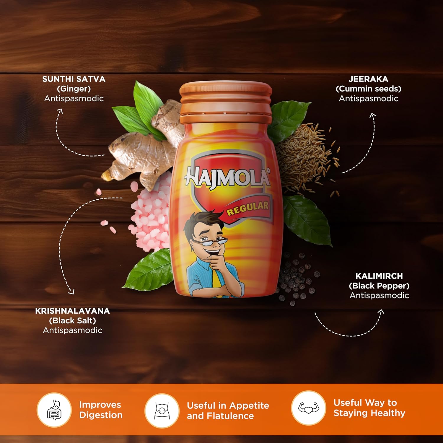 Dabur Hajmola Tasty Digestive Tablets (Anardana Flavour) - 120 Tabs & Dabur Hajmola Tasty Digestive Tablets (Regular Flavour) - 120 Tabs