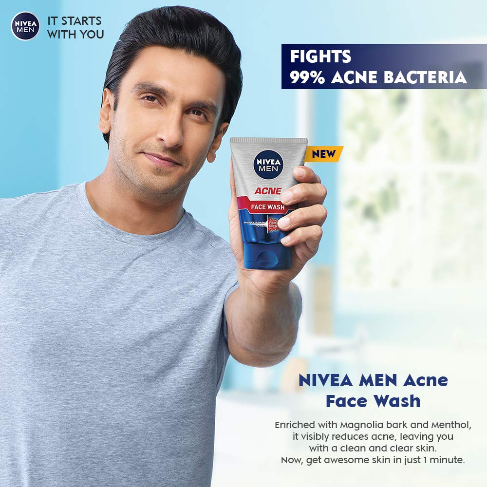 Nivea Men Acne Face Wash - 100 gm