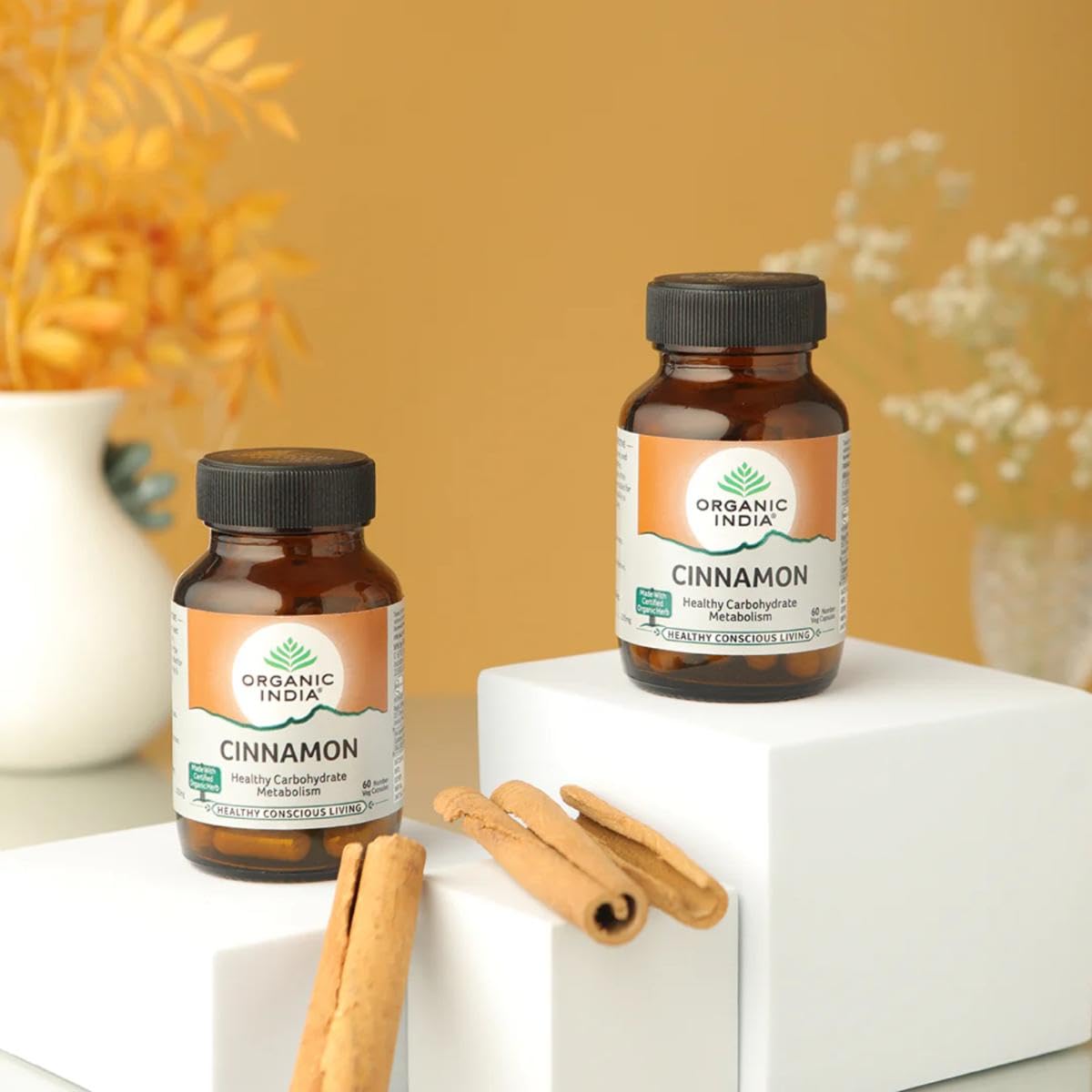 Organic India Cinnamon - 60 Veg Capsules