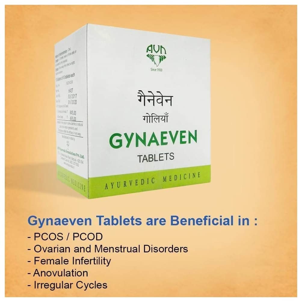 AVN Gynaeven Tablets 120 Tablets For Pcod, Irregular Periods (menstrual Cycles), Female Infertility
