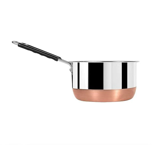 Copper Bottom Stainless Steel Flat Base Sauce Pan, Milk Pan